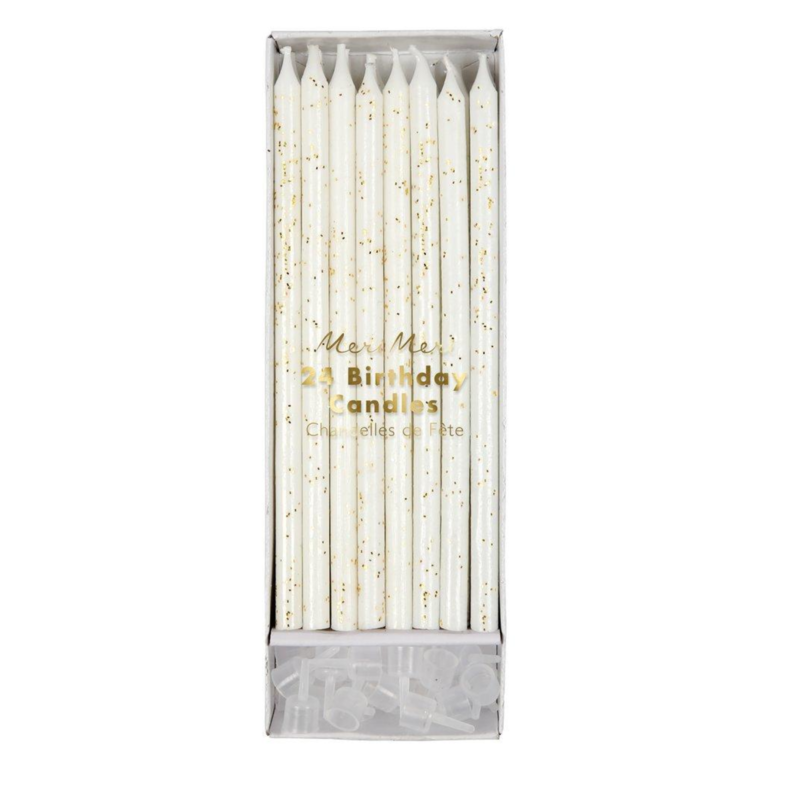 Gold Glitter Birthday Candles