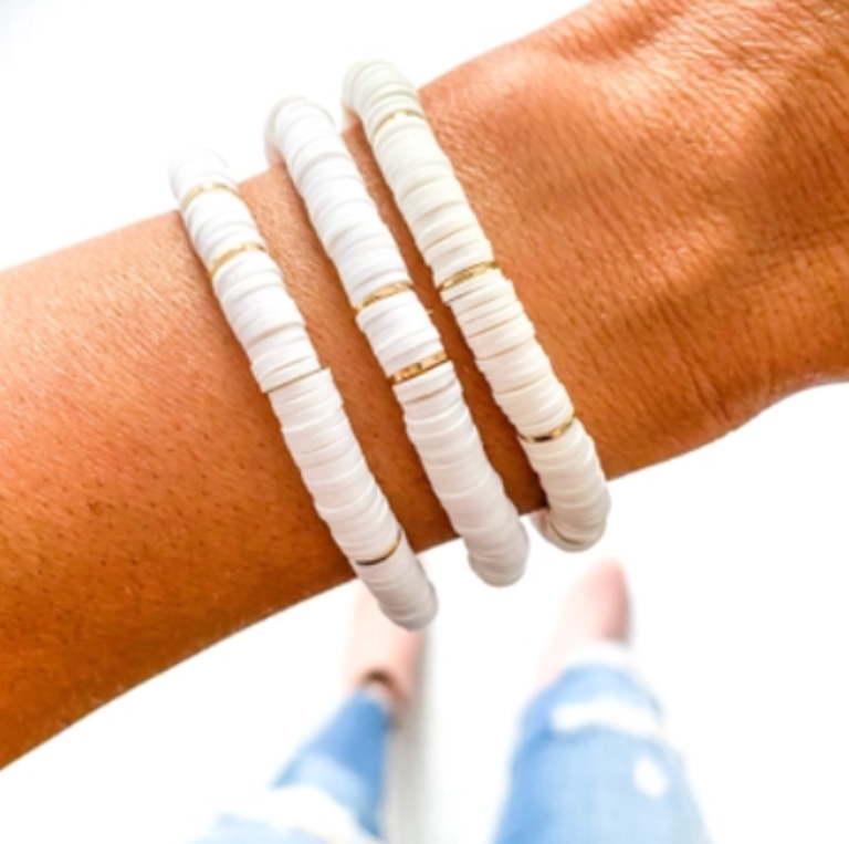 White Heishi Bracelet