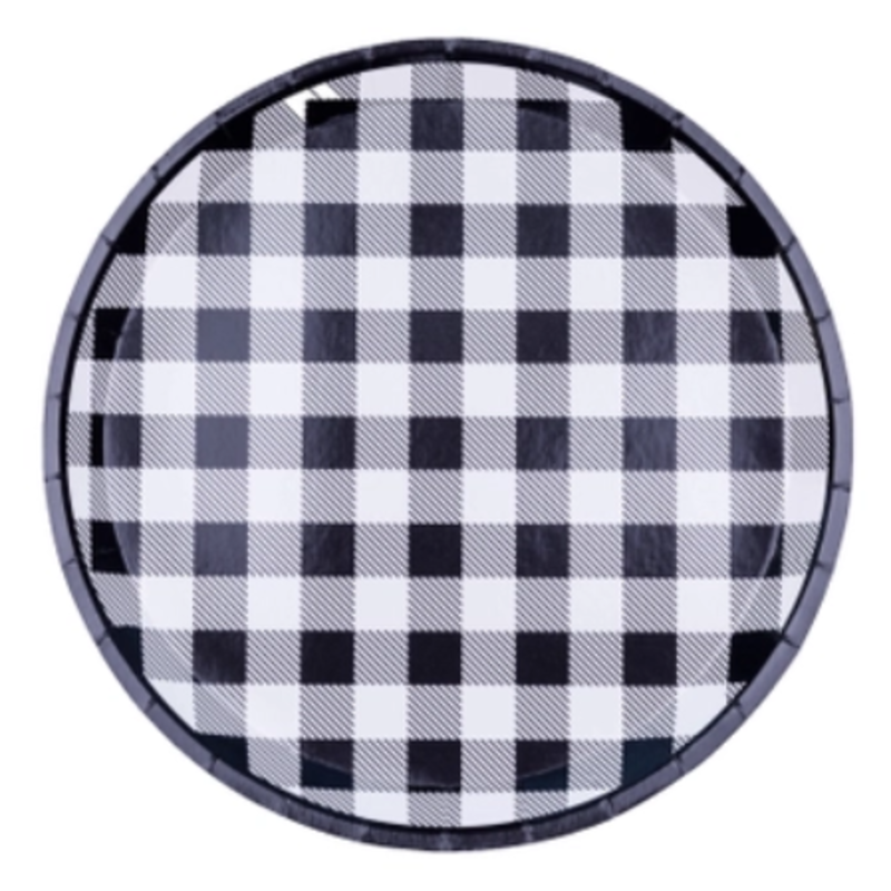 Black Gingham Dinner Plates