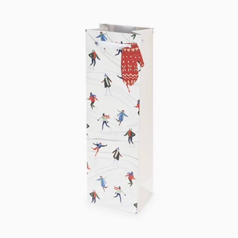 Holiday Skaters Wine Bag