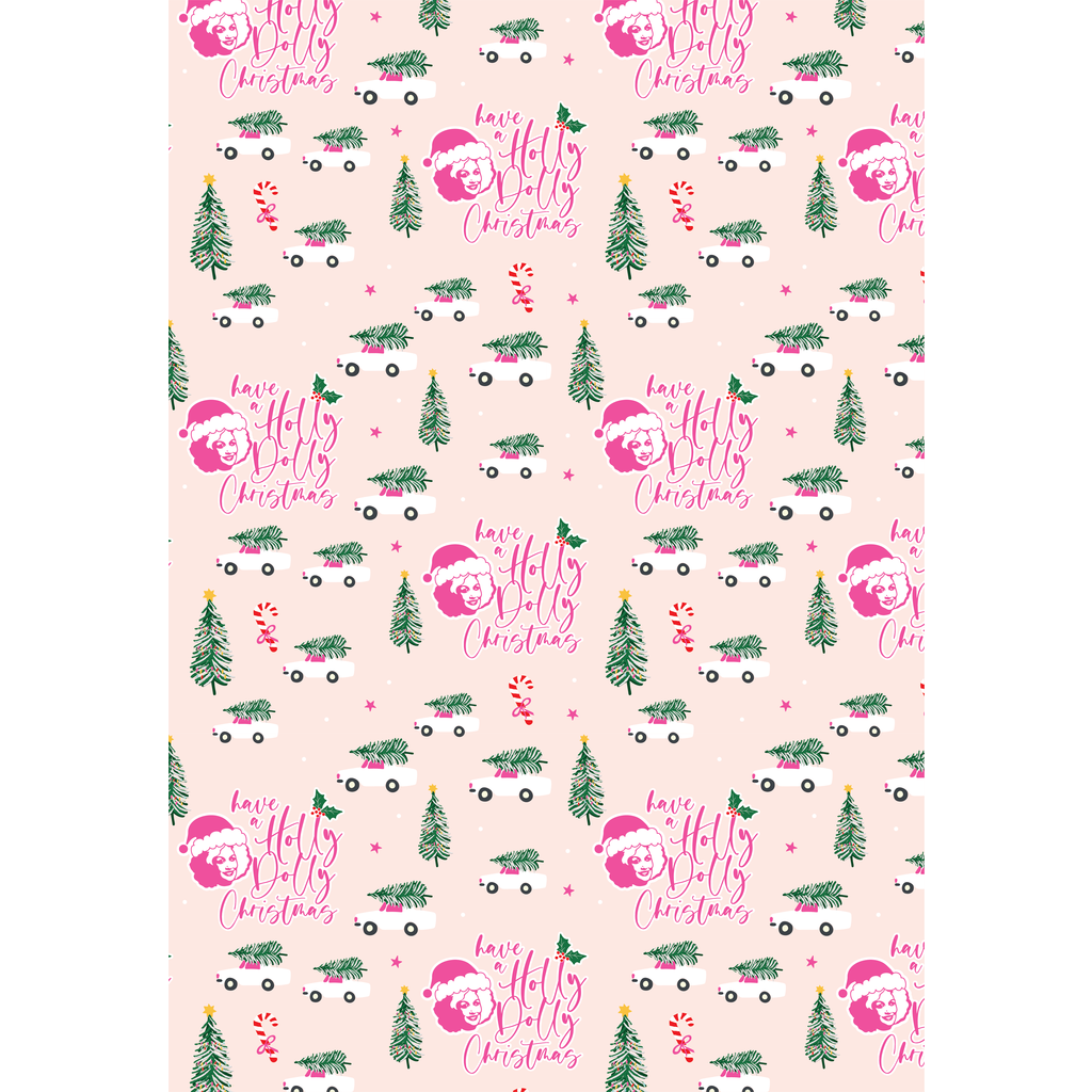 Holly and Lights Christmas Wrapping Paper Sheets Roll, Holiday Gift Wrap, 5  Sheets per Set 20 X 29 