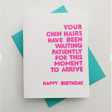 Chin Hairs Birthday Card