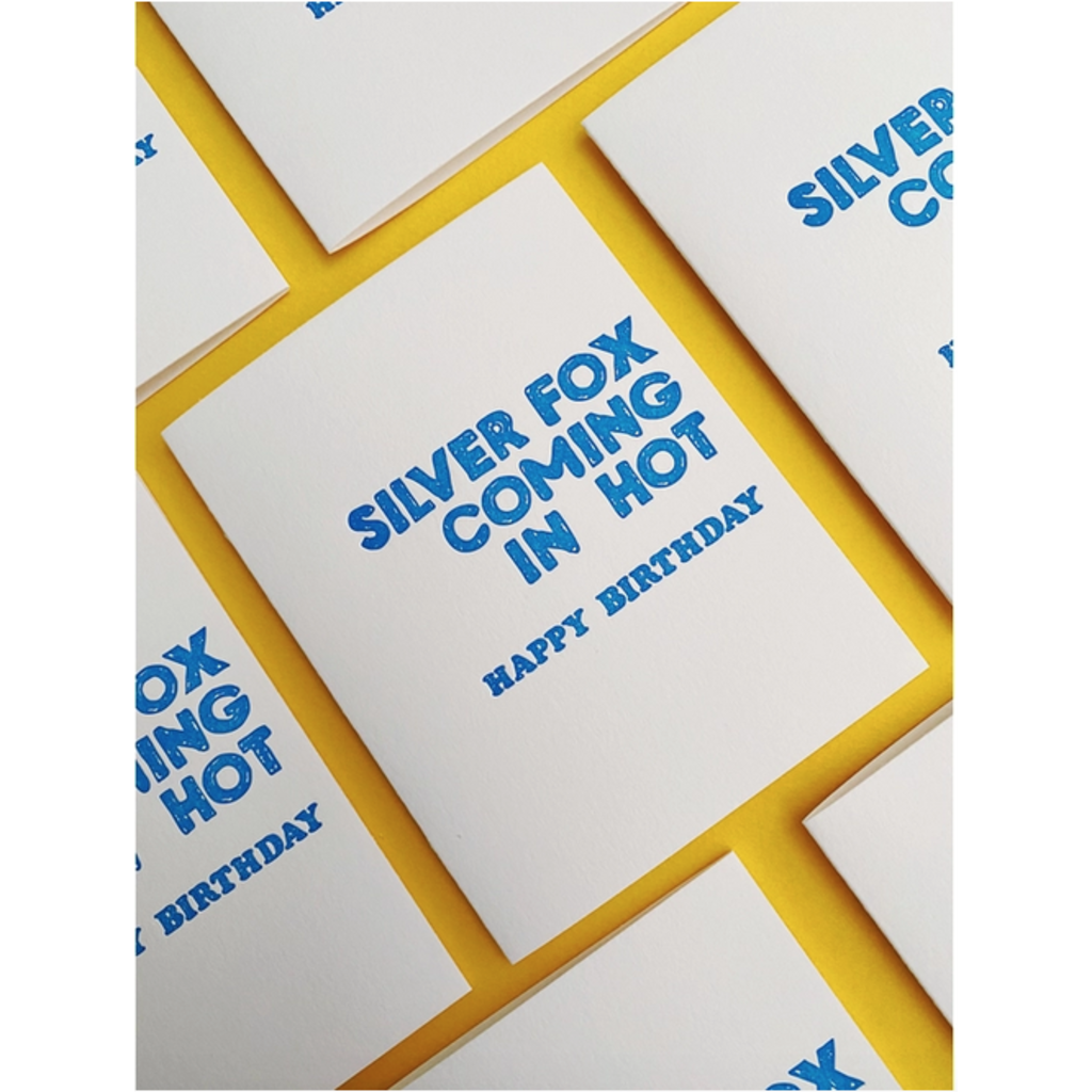 Silver Fox Birthday Card