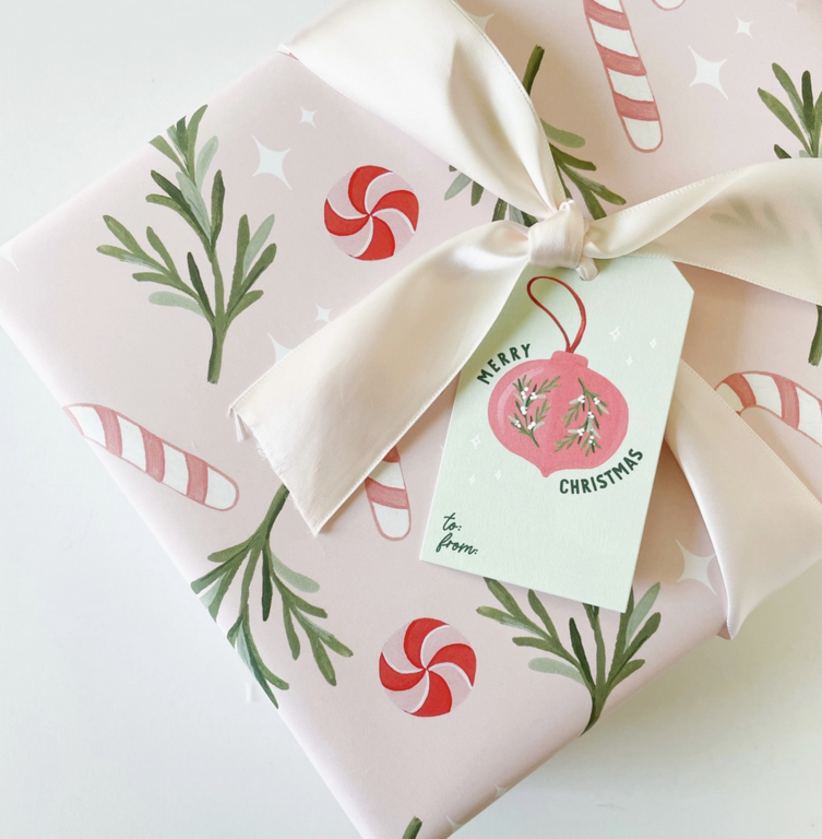 Sweet Pink Christmas Wrap Roll