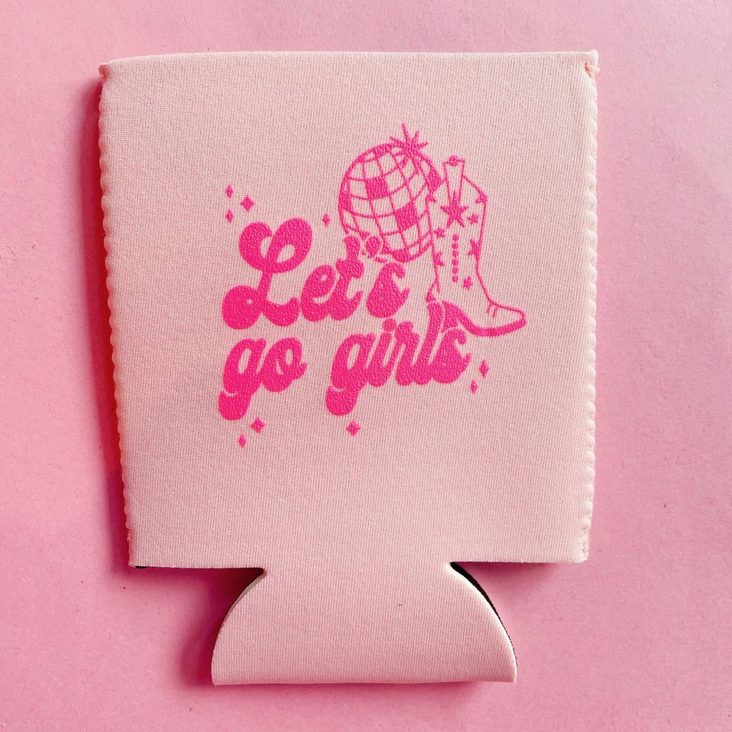 Pink Let's Go Girls Koozie