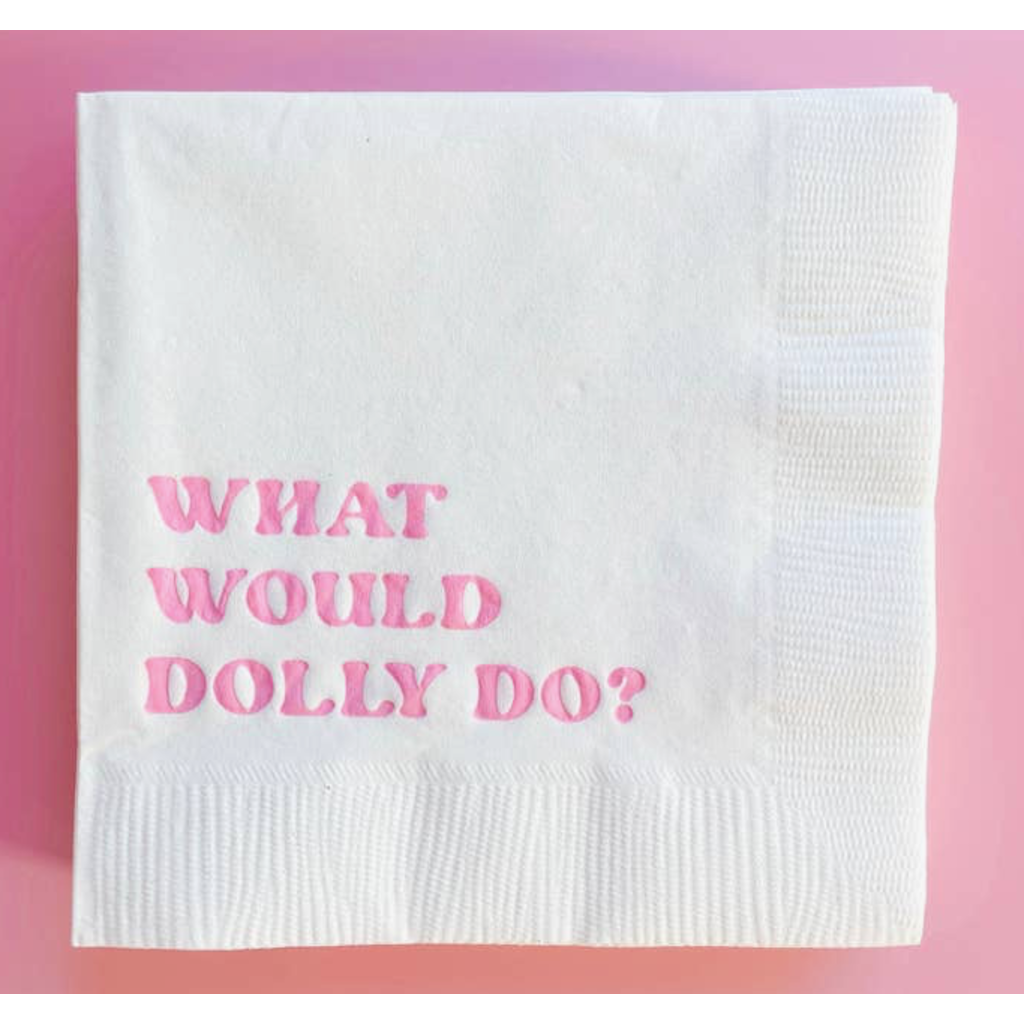 White What Would Dolly Do Napkins
