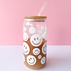 Smiley Beer Can Glass