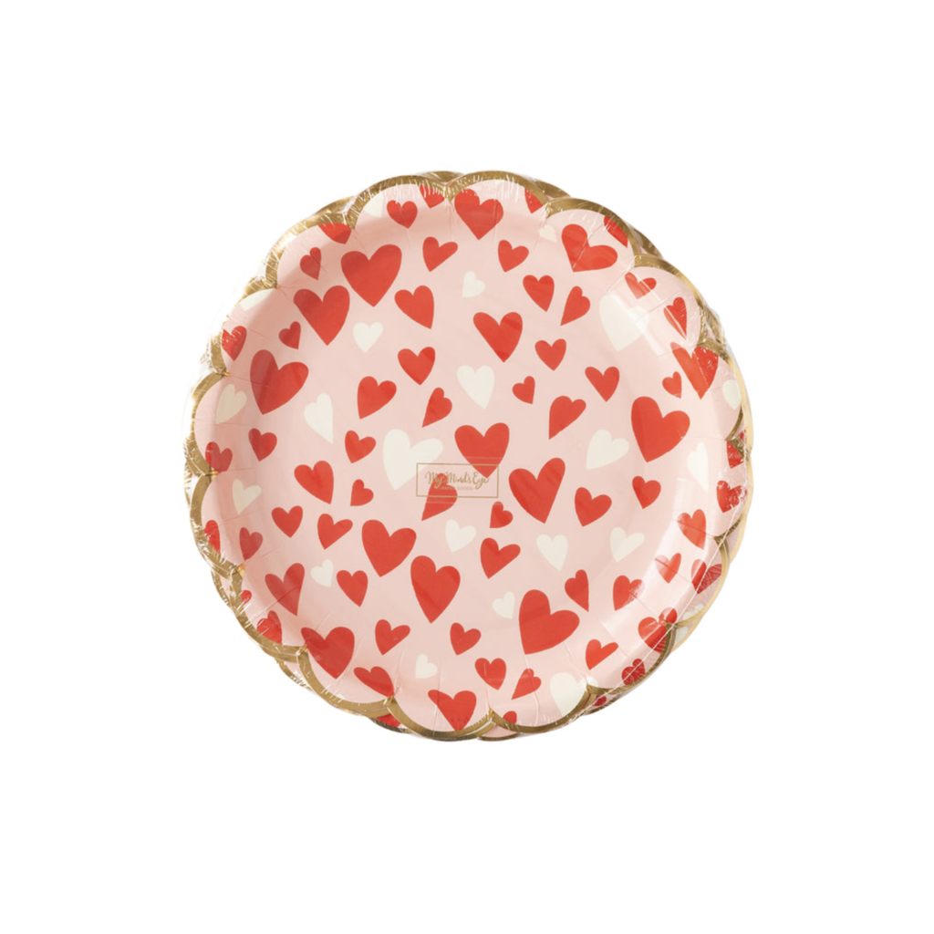 Valentine Heart Scatter Scalloped Plate Rock Paper Scissors