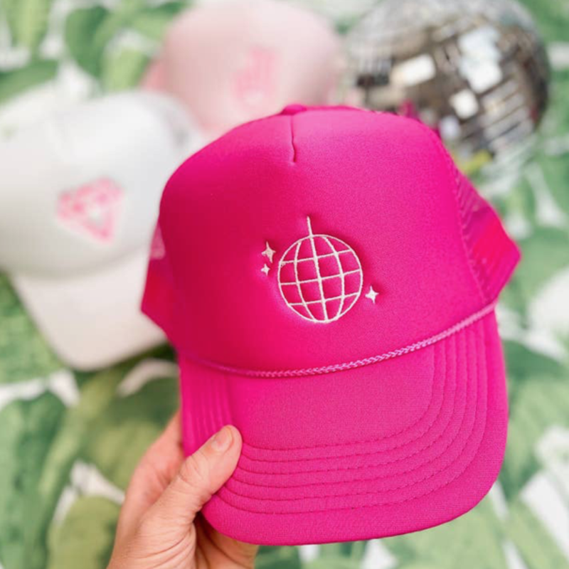 Hot Pink Disco Ball Hat