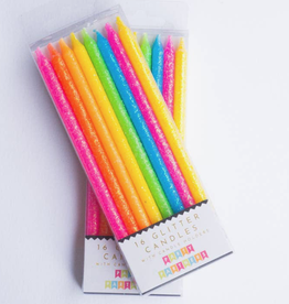 Tall Neon Rainbow Gradient 16 Candle Set