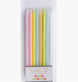 Tall Pastel Rainbow Gradient 16 Candle Set