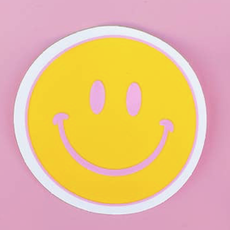 Yellow/Pink Smiley Sticker