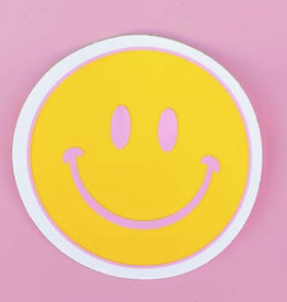 Yellow/Pink Smiley Sticker