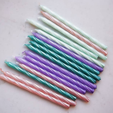 Purple/Teal Pearl Spiral 16 Candle Set