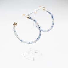 Hoop Earrings - Blue Marble