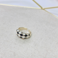 Black and White Checkered Ring