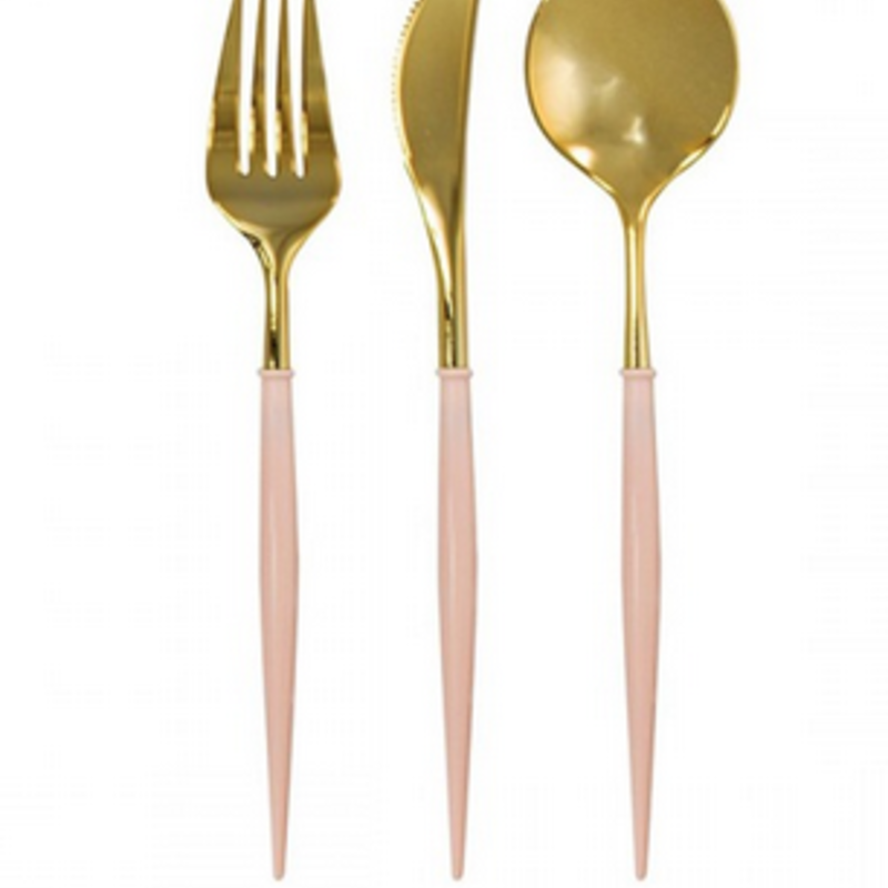 Bella Cutlery Gold/Blush Handle S/24