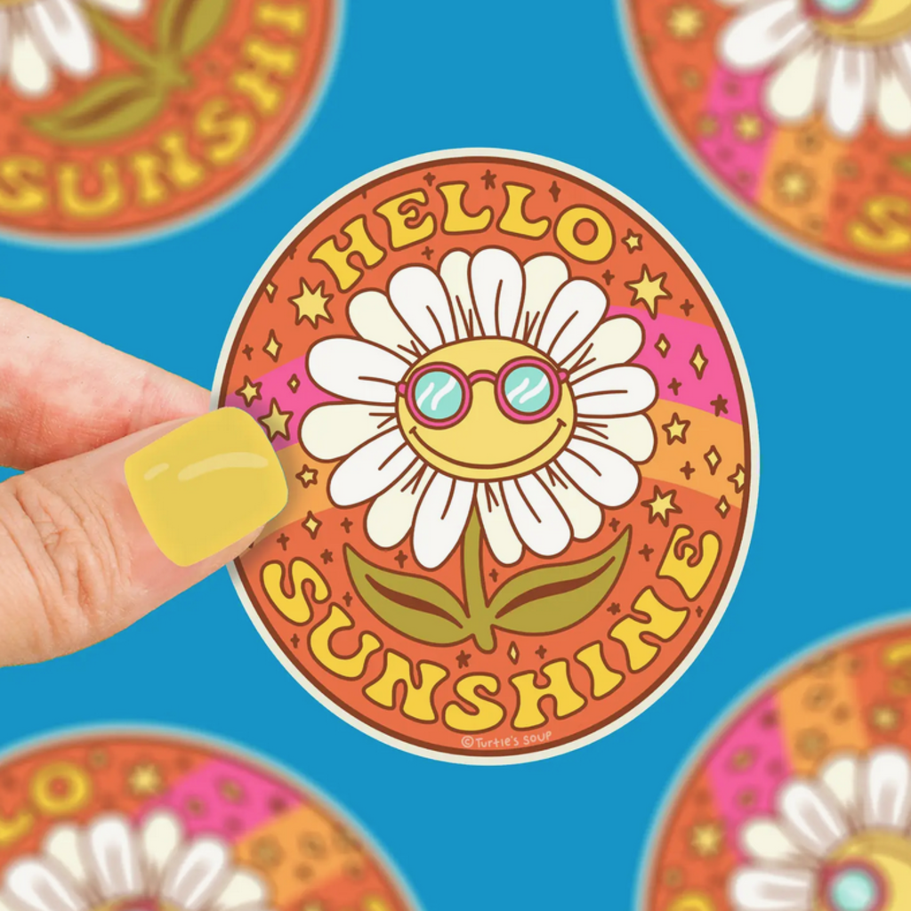 Hello Sunshine Daisy Vinyl Sticker