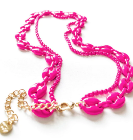 Double Gucci Hot Pink Necklace