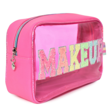 Hot Pink Makeup Clear Pouch