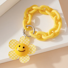 Yellow Flower Smile Keychain