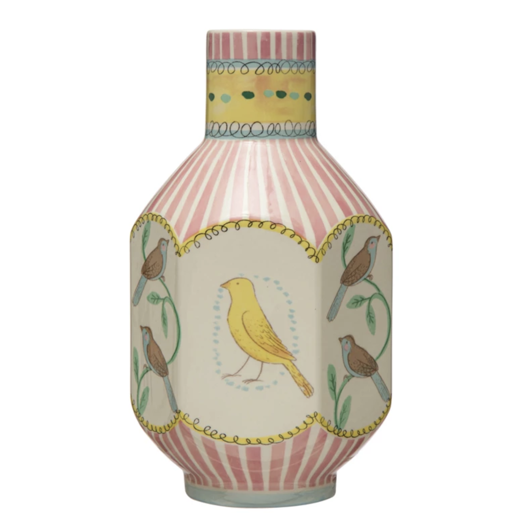 Ceramic Vase w/ Birds
