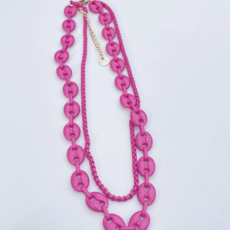 Double Gucci Hot Pink Necklace