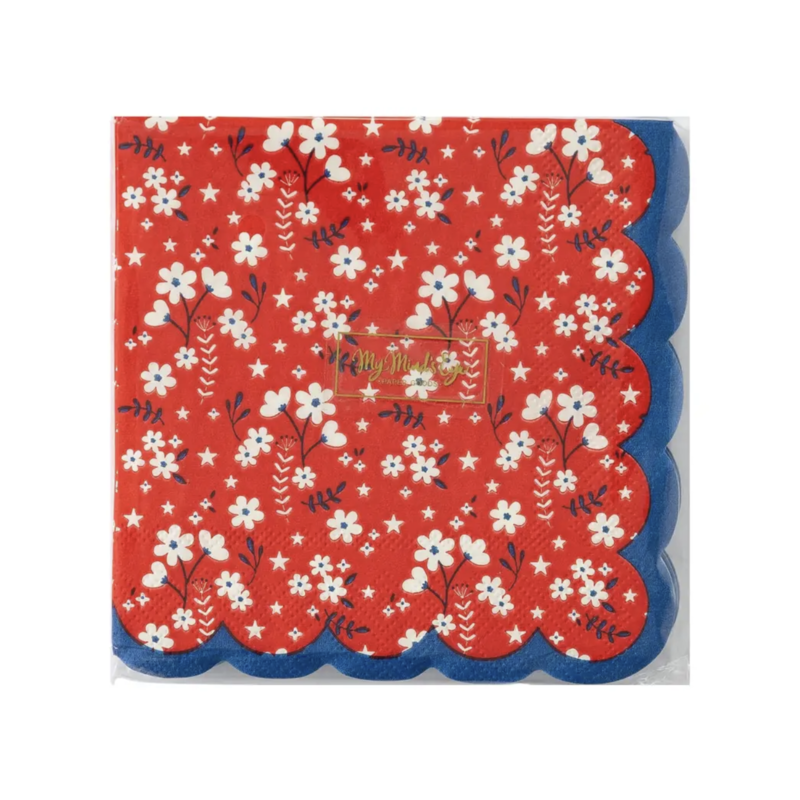 Americana Floral Cocktail Napkins