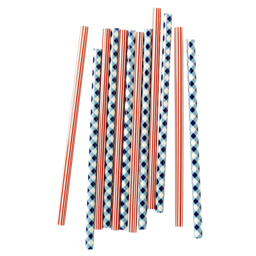 Plaid & Stripes Reusable Straws