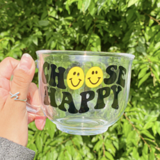 Choose Happy Glass Mug