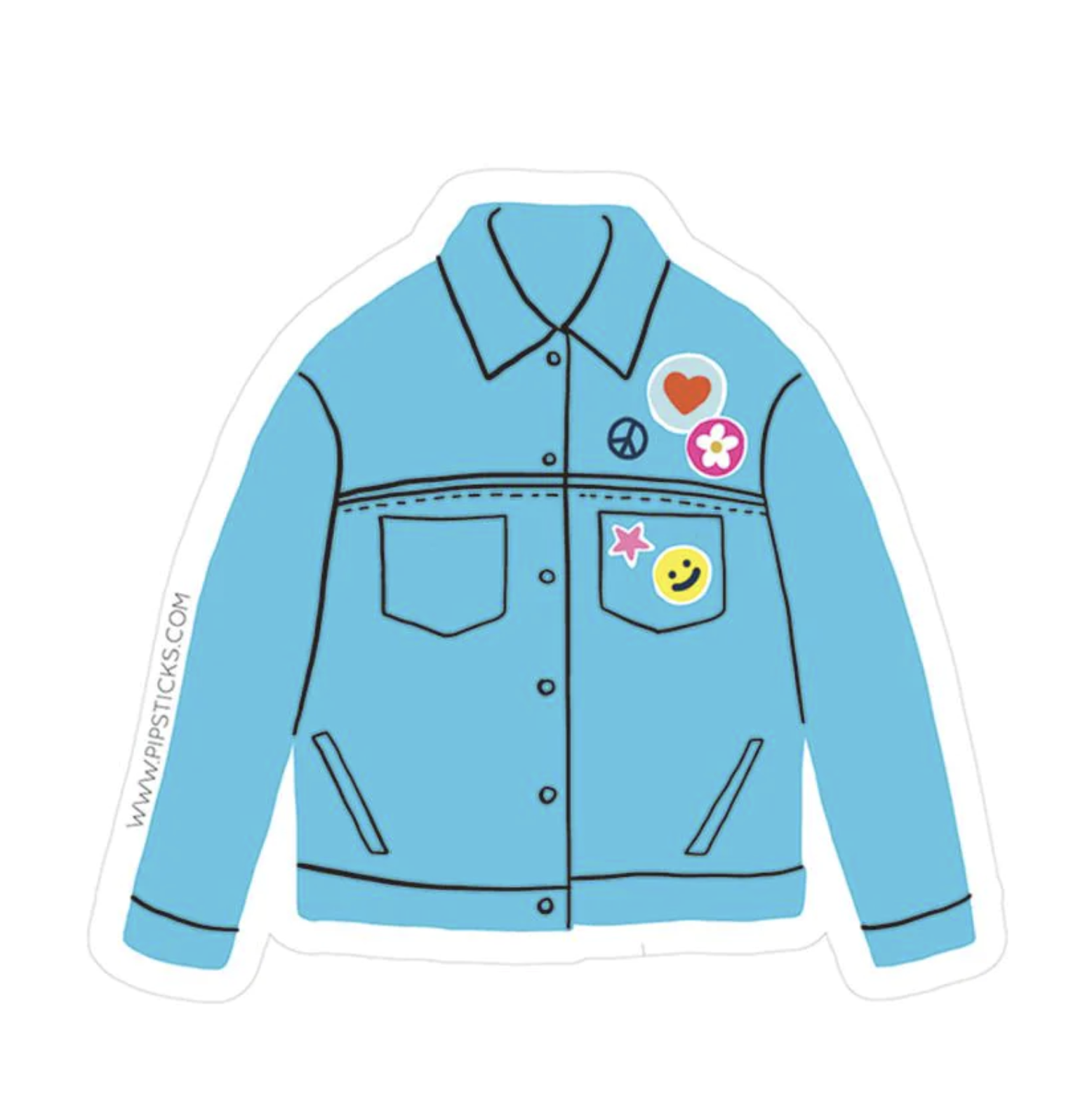 Denim Jacket Vinyl Sticker Rock Paper Scissors
