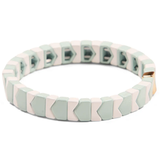 Sage & White Arrow Tile Bracelet
