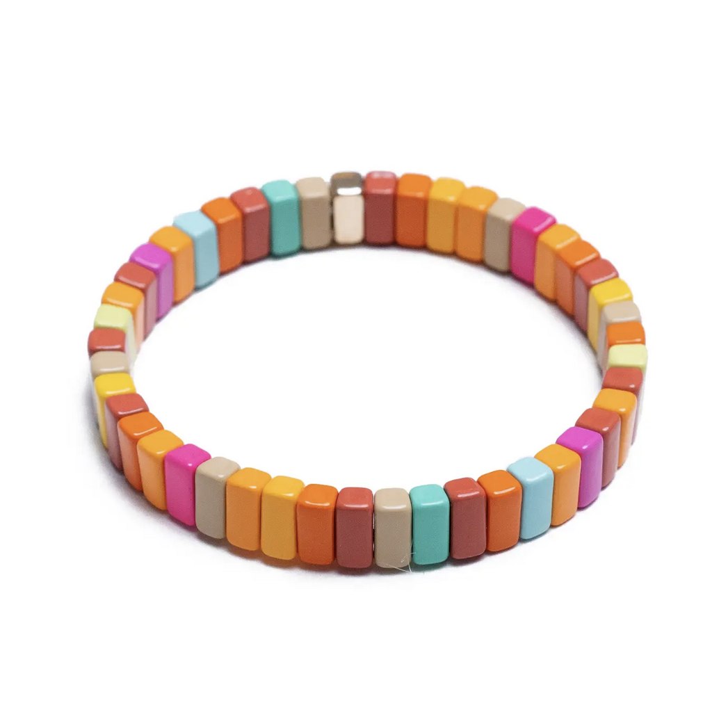 Tall Caramel Colored Tile Bracelet