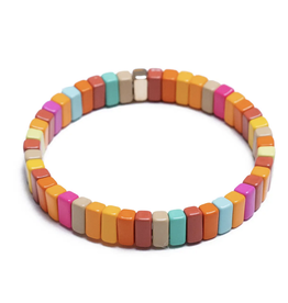 Tall Caramel Colored Tile Bracelet