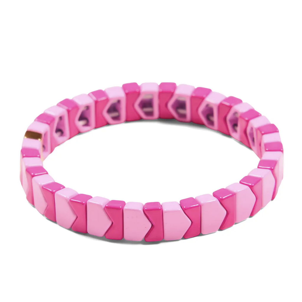 Bright Pink & Fuchsia Arrow Tile Bracelet