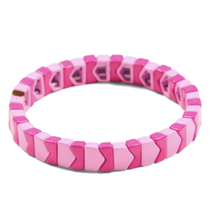 Bright Pink & Fuchsia Arrow Tile Bracelet