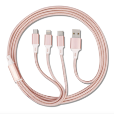 3-in-1 Charging Cable Rose Gold