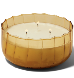 Golden Ember Ribbed Glass Candle