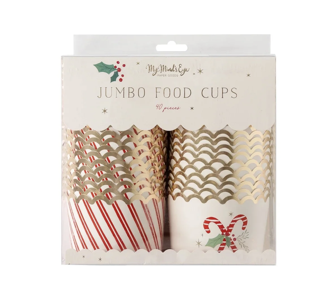 Crossed Candy Canes Jumbo Food Cups Rock Paper Scissors