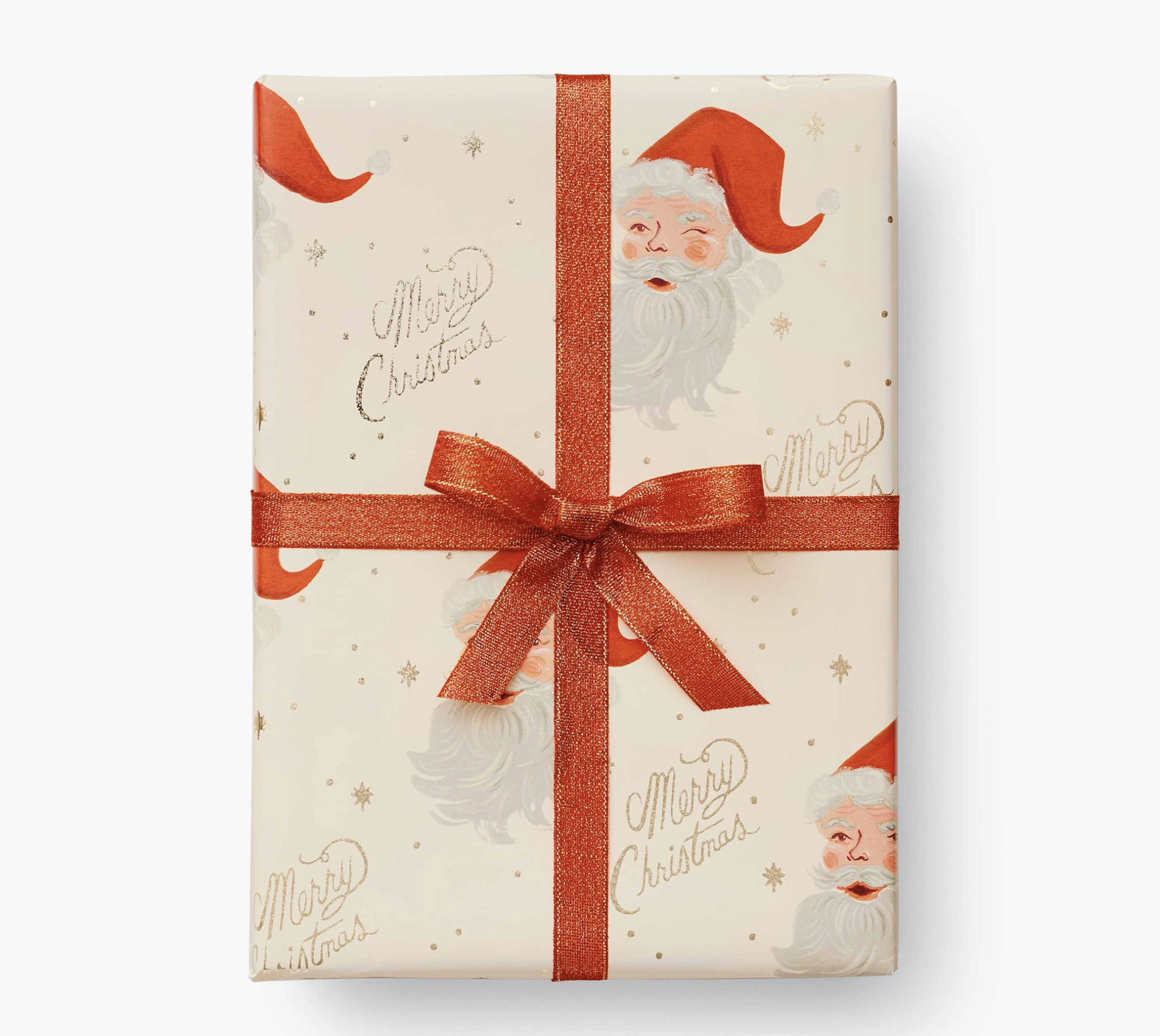 Santa And Script Christmas Wrapping Paper, 2-Roll Pack, 60 Total Sq. Ft.