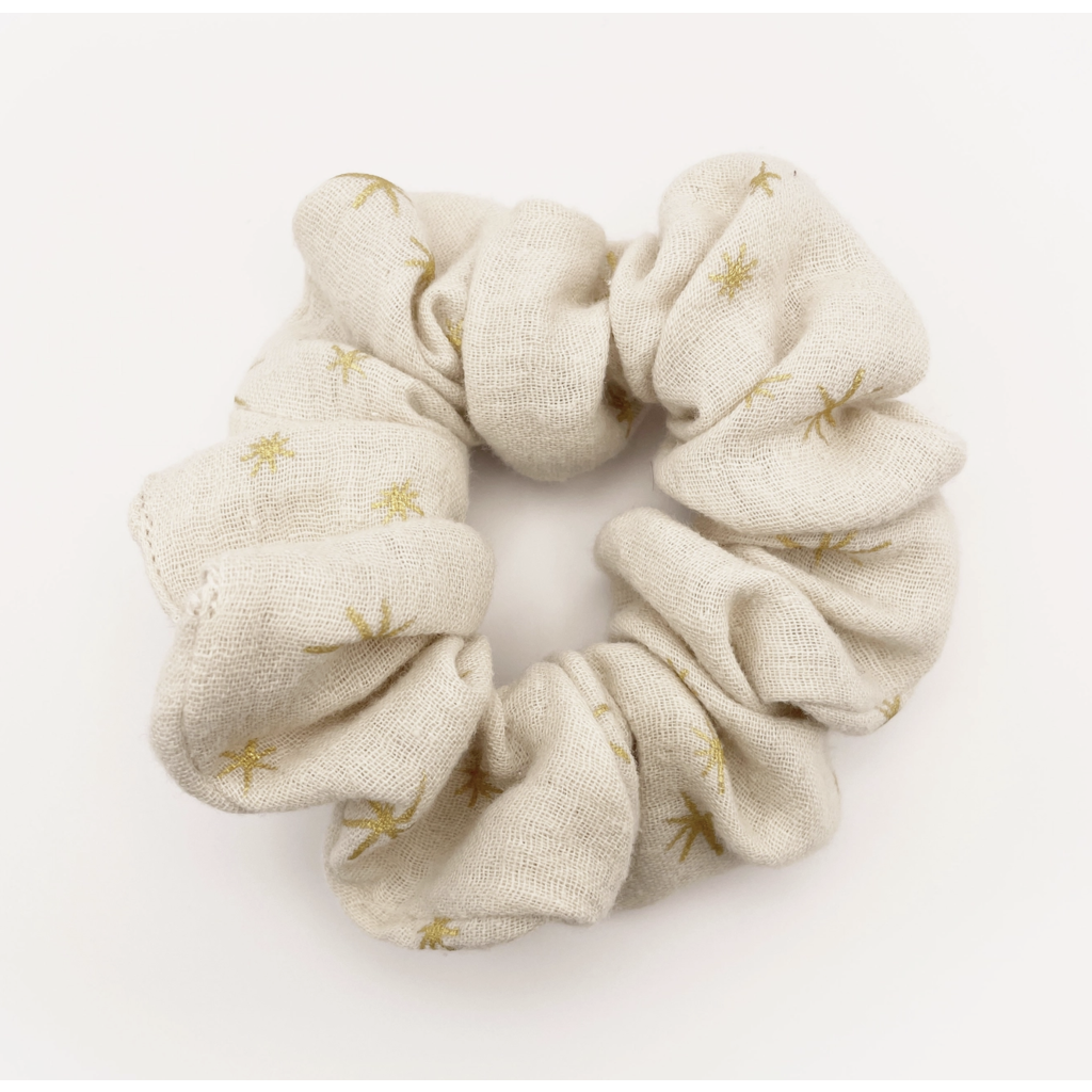 Cream Metallic Star Scrunchie