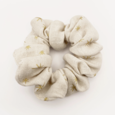 Cream Metallic Star Scrunchie