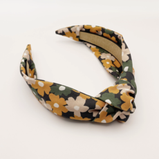 Green Fall Floral Knotted Headband