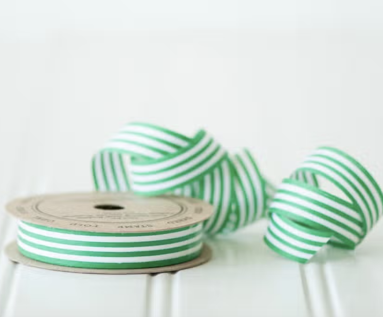 Green and White Curling Ribbon - Rock Paper Scissors