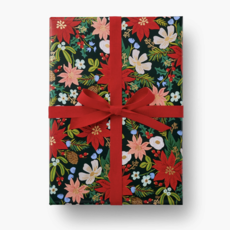 Roll of 3 Poinsettia Wrapping Sheets