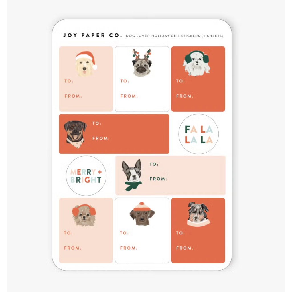 Holiday Dogs Gift Sticker Sheets
