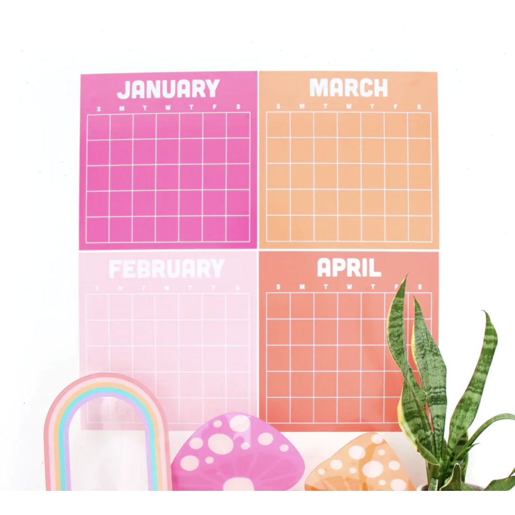 Vinyl Month Wall Calendar Rock Paper Scissors