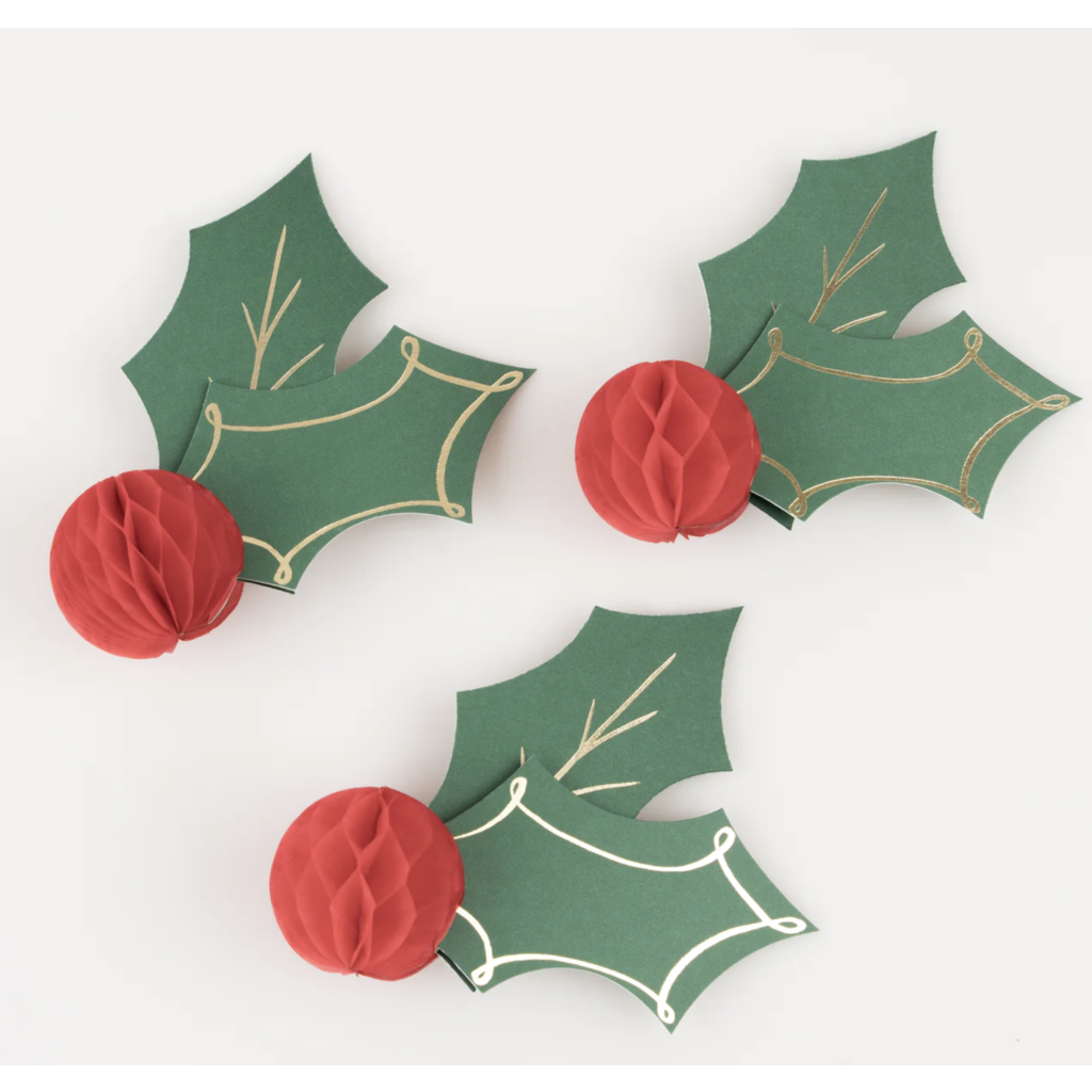 Holly Honeycomb Place Cards