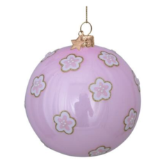 Pink Opal White Flowers Ornament