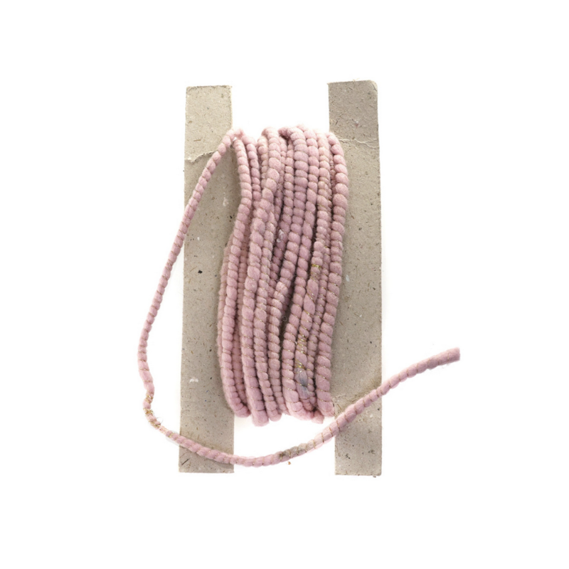 Pink Tinsel & Wool Trim